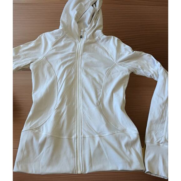 Lululemon Jacket In Flux Womens 10 Hoodie White Reversible Dance Studio Stretch - Picture 11 of 16